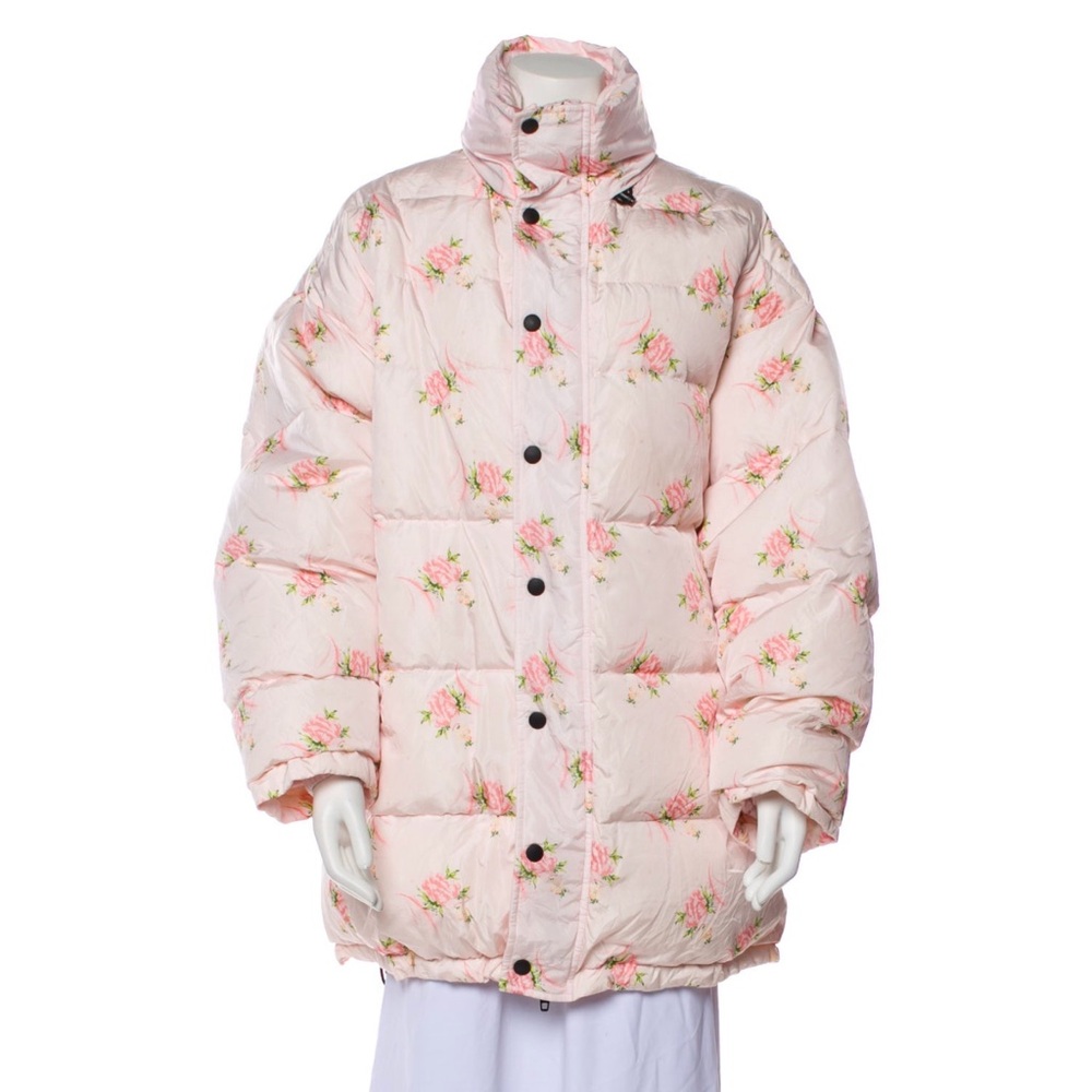 Balenciaga 2018 Floral Print Down Coat